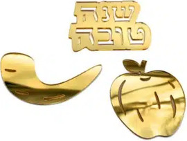 מסיבלנד קישוטי שולחן שנה טובה זהב -12 יחידות