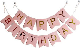 מסיבלנד שלט HAPPY BIRTHDAY ורוד בהיר גדול