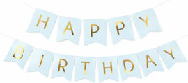 מסיבלנד שלט HAPPY BIRTHDAY תכלת זהב