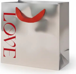 מסיבלנד שקית מתנה ענקית LOVE כסף מבריק