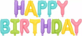 מסיבלנד סט בלונים HAPPY BIRTHDAY צבעי פסטל