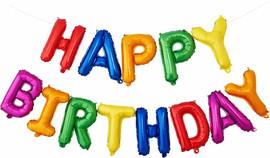מסיבלנד סט בלונים Happy birthday צבעוני