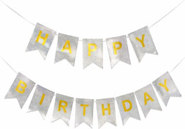 מסיבלנד שלט ענק Happy birthday כסף