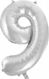 מסיבלנד בלון מספר 9- בצבע כסף
