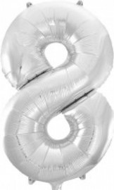 מסיבלנד בלון מספר 8- בצבע כסף