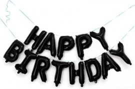 מסיבלנד סט בלונים happy birthday שחור ללא צורך בהליום