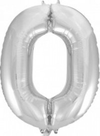 מסיבלנד בלון מספר 0- בצבע כסף