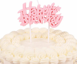 מסיבלנד נרות פלטה happy birtdahy ורוד