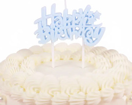 מסיבלנד נרות פלטה happy birtdahy תכלת