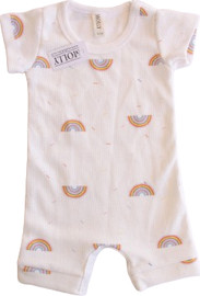 Molly Baby & Kids אוברול וופל קצר לתינוקות ופעוטות קשת יום הולדת Molly