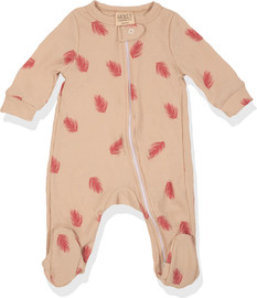 Molly Baby & Kids אוברול תינוקות רגלית ורוכסן דו כיווני ללא כימיקלים וופל עלים Molly