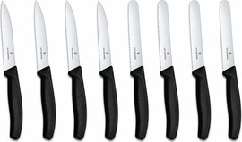 Victorinox מארז 8 סכיני ירקות משוננים שחורים VICTORINOX