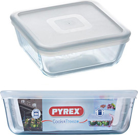 PYREX כלי אחסון מרובע + מכסה 0.850 ליטר Pyrex