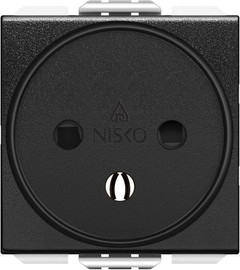 Nisko שקע כח ישראלי 2 מודול שחור מט ניסקו סוויץ'