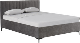 Home Decor מיטה זוגית מעוצבת 140x190 בריפוד בד רחיץ עם ארגז מצעים מעץ דגם ברנדי