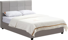 Home Decor מיטה זוגית מעוצבת 160x200 בריפוד בד קטיפתי עם ארגז מצעים מעץ HOME DECOR דגם ברזיל-אבן