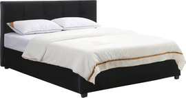 Home Decor מיטה זוגית מעוצבת 140x190 בריפוד בד קטיפתי עם ארגז מצעים מעץ HOME DECOR דגם ברזיל-שחור