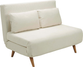 Home Decor ספה 120 סמ נפתחת למיטה מרופדת בד קורדרוי דגם נינט קרם