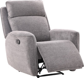 Home Decor כורסת טלוויזיה מתנדנדת מרופדת בד רחיץ עם הדום נשלף דגם פיראוס - אפור
