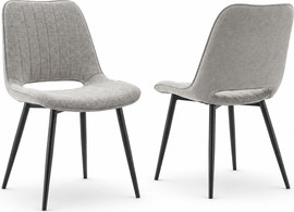 Home Decor זוג כיסאות אוכל מעוצבים לפינת אוכל דגם שוהם – אפור