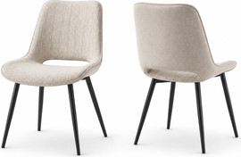 Home Decor זוג כיסאות מעוצבים לפינת אוכל דגם שוהם – קרם