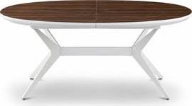 Home Decor שולחן אוכל אובלי נפתח 1.8-3.0 מ' דגם חרמון – אגוז רגל בגוון אופוויט