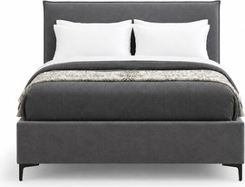 Home Decor מיטה זוגית מעוצבת 140×190 בריפוד בד רחיץ עם ארגז מצעים מעץ דגם גלורי