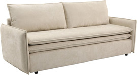 Home Decor ספה מעוצבת נפתחת למיטה זוגית עם ארגז מצעים דגם דרים בז'