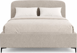 Home Decor מיטה זוגית מעוצבת 140/190 בריפוד בד רחיץ עם ארגז מצעים מעץ דגם אס - סהרה