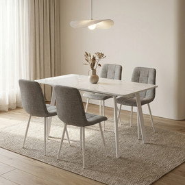 Home Decor פינת אוכל נפתחת כולל ו-4 כסאות מרופדים דגם אריאל – גלית