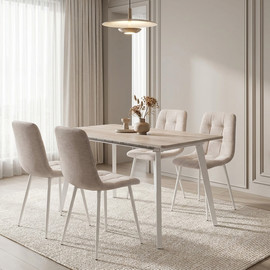Home Decor פינת אוכל נפתחת כולל ו-4 כסאות מרופדים דגם אביב-עידן