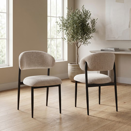 Home Decor זוג כיסאות מעוצבים לפינת אוכל דגם עדן קפוצ'ינו