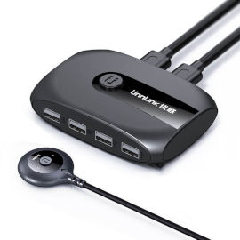 IMATRIX מתג בורר KVM USB 2.0 SWITCH - לשיתוף התקני USB בין 2 מחשבים