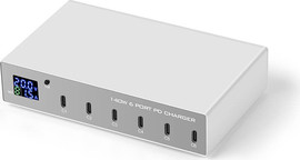 IMATRIX מטען שולחני 140W GaN עם 6 יציאות USB-C – תחנת טעינה לסמארטפונים וטאבלטים