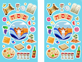 Mokile זוג דפי מדבקות לפסח לילדים