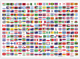 Mokile Flags of the World - פלייסמט דגלי העולם באנגלית