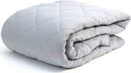 HOME&MORE שמיכת קיץ 100% כותנה ג'רסי | JERSEY BLANKET | יחיד | אפור בהיר