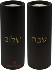 HOME&MORE זוג פמוטים גבוה מעוצב | קולקציית בטון |שחור
