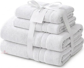 HOME&MORE מארז 2 מגבות גוף ענק 2 ומגבות פנים | 100% כותנה | "Northern Cotton" | לבן