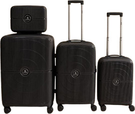 HOME&MORE סט 4 מזוודות | PP קשיחות | System Suitcase | שחור