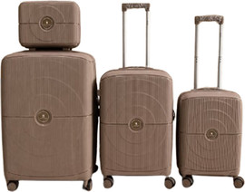 HOME&MORE סט 4 מזוודות | PP קשיחות | System Suitcase | בז'