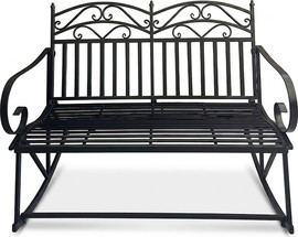 HOME&MORE ספסל נדנדה זוגי ממתכת | Serenity Bench | שחור