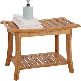 HOME&MORE ספסל מקלחת במבוק דו-קומתי | Bamboo Spa Bench
