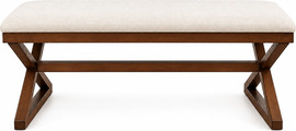 HOME&MORE הדום עץ מלא פשתן | גוון כהה | Nordic X Walnut