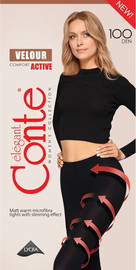 Conte גרביון מחטב מט VELOUR ACTIVE DEN 100 ,שחור