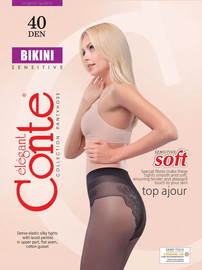 Conte גרביון דק 40 דנייר Bikini ,שחור