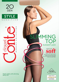 Conte גרביון מחטב בטן 20 דנייר Style ,שחור