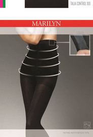 Marilyn גרביון מחטב גבוה וחזק עם פס סיליקון 100 דניר Talia Control ,שחור