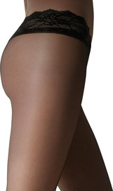 Marilyn גרביונים עם חגורת תחרה 15 דינר EROTIC VITA BASSA גזרה נמוכה ,שחור