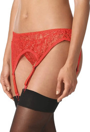 Leg Avenue חגורת ביריות רצועות וחוטיני תואם 8888 ,אדום